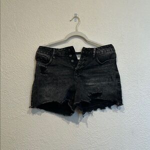YMI Black Distressed Jean Shorts Cut-Off Style